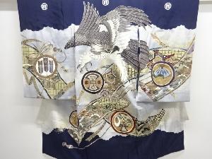 鷹に松・小槌模様紋付男児着物(内袖・長襦袢付き)